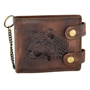 Real leather biker wallet with Lionmotif