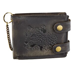 Real leather biker wallet with Lionmotif