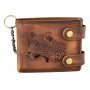 Real leather biker wallet with Lionmotif