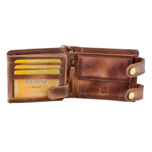 Real leather biker wallet with Car motif