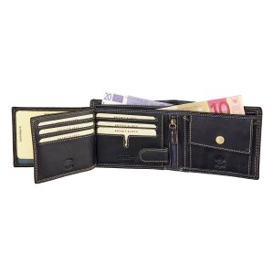 Real leather wallet, biker wallet, wallet format withButterfly motif