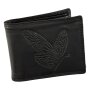 Real leather wallet, biker wallet, wallet format withButterfly motif