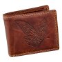 Real leather wallet, biker wallet, wallet format withButterfly motif