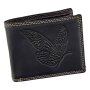 Real leather wallet, biker wallet, wallet format withButterfly motif