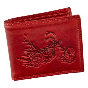 Real leather wallet, biker wallet, wallet format with eagle motif