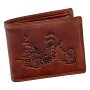 Real leather wallet, biker wallet, wallet format with eagle motif