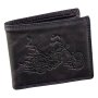 Real leather wallet, biker wallet, wallet format with eagle motif