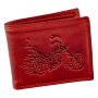 Real leather wallet, biker wallet, wallet format with eagle motif