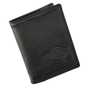 Tillberg Herren Geldb&ouml;rse, Portemonaie Fish 100% Wasserb&uuml;ffel Leder 10x12x2,5cm/JC103NC/65, schwarz