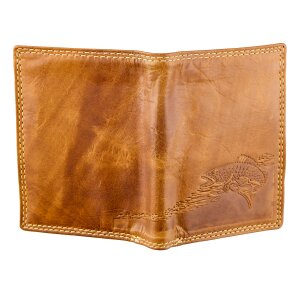 Tillberg Herren Geldb&ouml;rse, Portemonaie Fish 100% Wasserb&uuml;ffel Leder 10x12x2,5cm/JC103NC/65 tanbraun