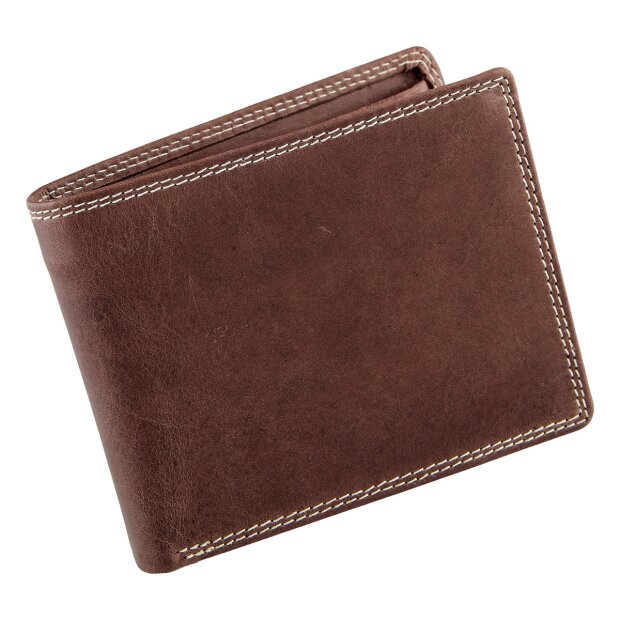 Wallet made from real leather brown