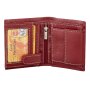 Wallet made from real leather wine red