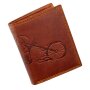 Wallet made of real leather with motor cycle motif