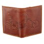 Wallet made of real leather with motor cycle motif