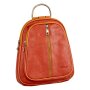 Real Leather bagback  coral + tan