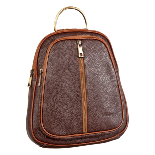 Real Leather bagback  dark brown + light brown