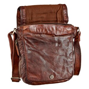 Real leather hand bag, shoulder bag Cognac