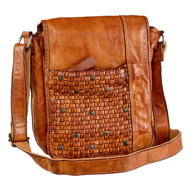 Echt Leder Handtasche, Umh&auml;ngetasche tan-10820