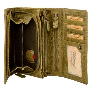 Leather wallet, real leather, Tillberg Oliven