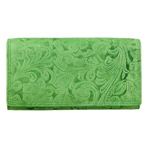 Leather wallet, real leather, Tillberg Apple green