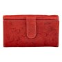 Leather wallet, real leather with motorbike motif Red