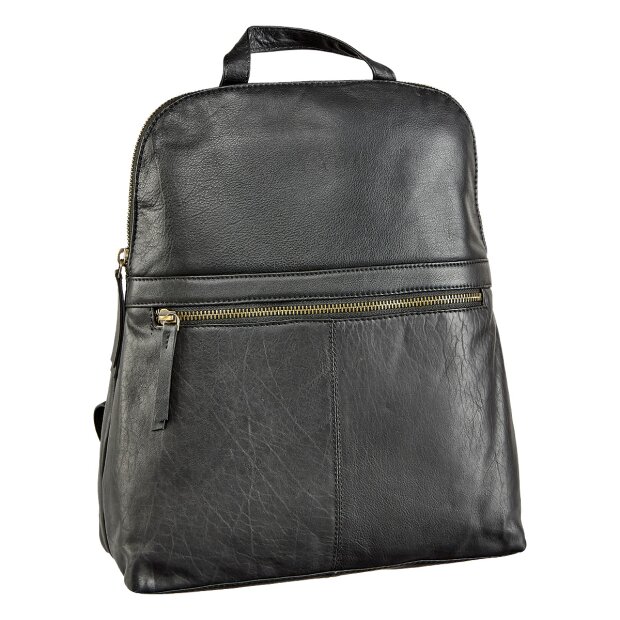 Real leather back pack, vintage leather Black