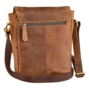 Tillberg shoulder bag medium for men and women in vintage buffalo Hunter leather Tan