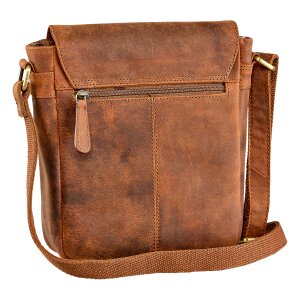 Tillberg shoulder bag medium-sized with zipper for men in genuine leather Tan