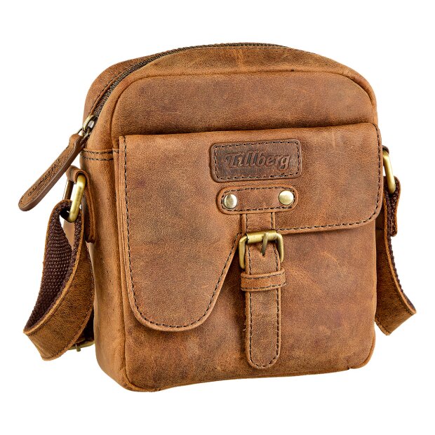 Tillberg Mens Hunter Leather Bag Shoulder Bag Small Vintage Messenger Bag for 9.7 Inch iPad Shoulder Bag for Men and Women Tan