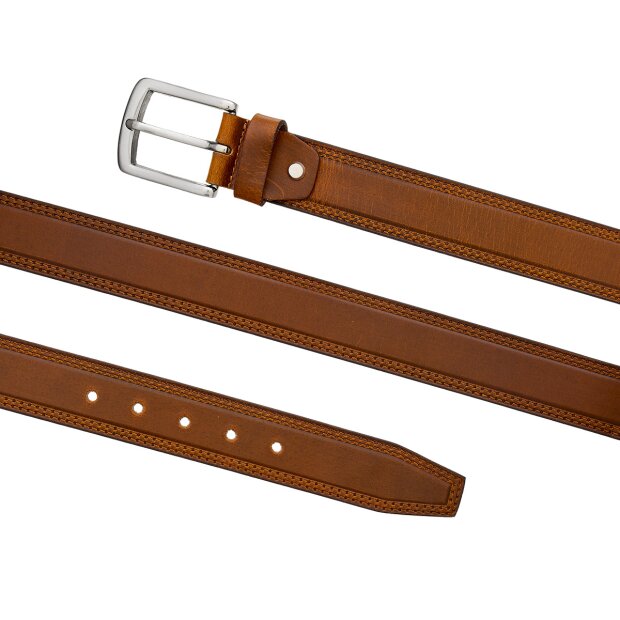 Belt made from real leather tan