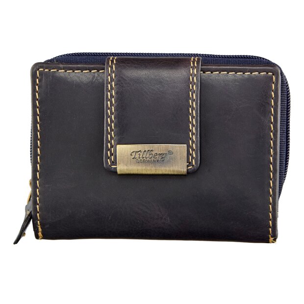 Wallet made from real leather for women and men, Tillberg Navy Blue