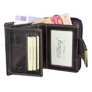 Wallet made from real leather for women and men, Tillberg Navy Blue