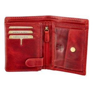 Tillberg Herren Geldb&ouml;rse, Portemonaie Fish 100% Wasserb&uuml;ffel Leder 10x12x2,5cm/JC103NC/62 rot