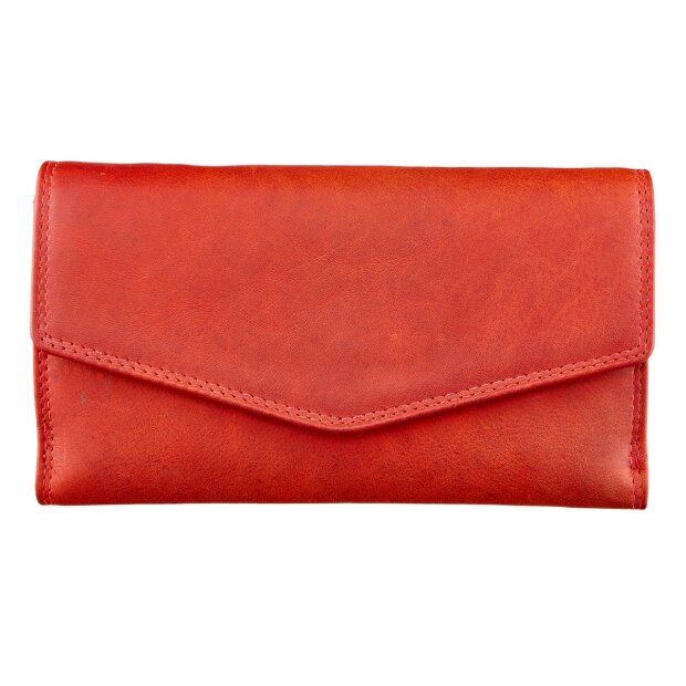 Wallet made from real leather Red