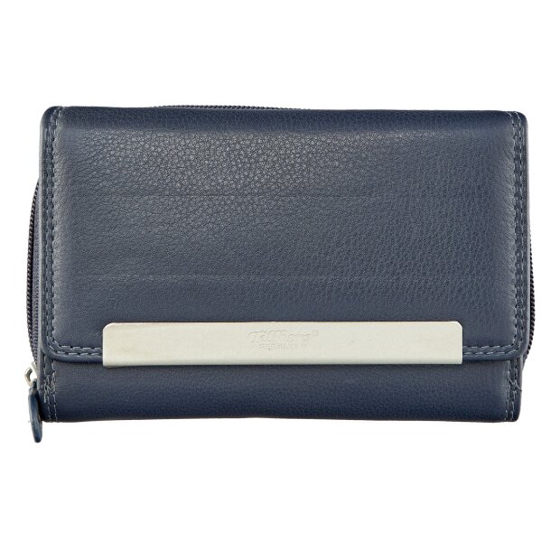 Wallet made from real leather Navy Blue