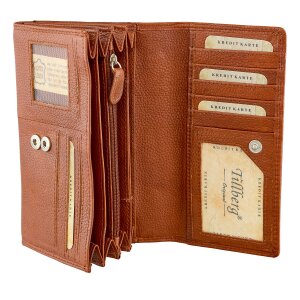 Wallet made from real leather Tan