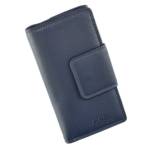 Wallet made from real leather Navy Blue