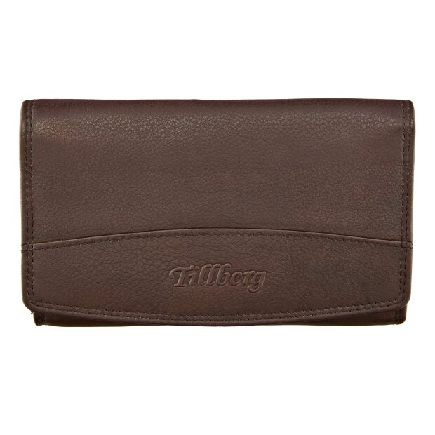 Wallet made from real leather with all around zipper Brown