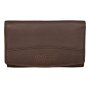 Wallet made from real leather with all around zipper Brown