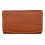 Wallet made from real leather with all around zipper tan