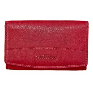 Wallet made from real leather with all around zipper Red