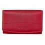 Wallet made from real leather with all around zipper Red