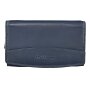 Wallet made from real leather with all around zipper Navy Blue