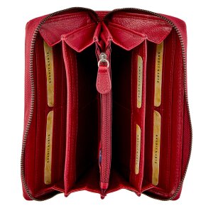 Wallet made from real leather Red