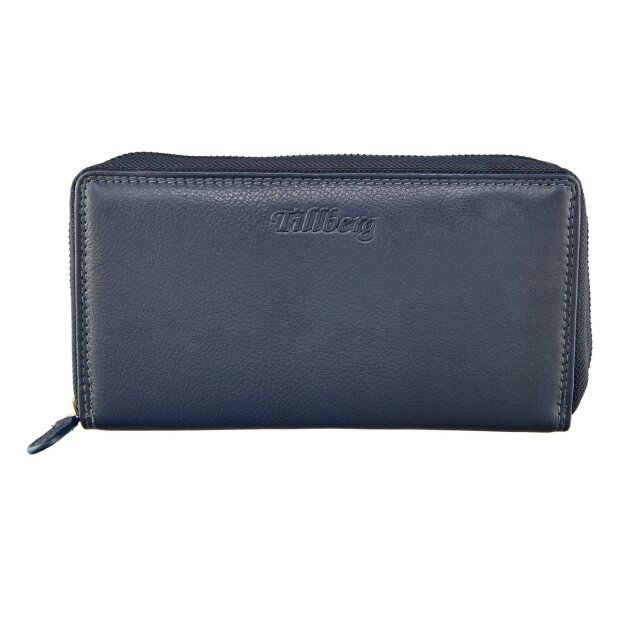 Wallet made from real leather navy Blue