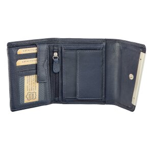 Wallet made from real leather Navy Blue