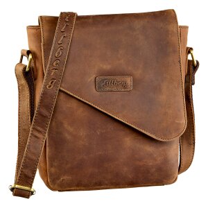 Tillberg shoulder bag medium for men and women in vintage buffalo Hunter leather